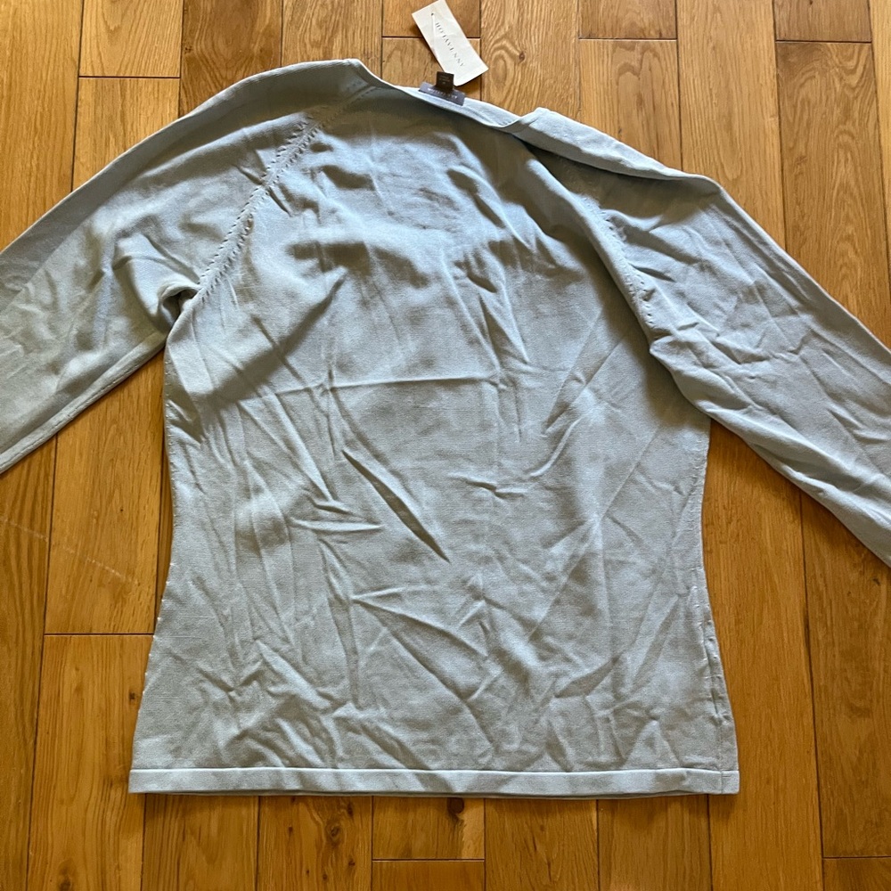 Ann Taylor Soft Blue Ruched Long Sleeve Blouse - Picture 8 of 9